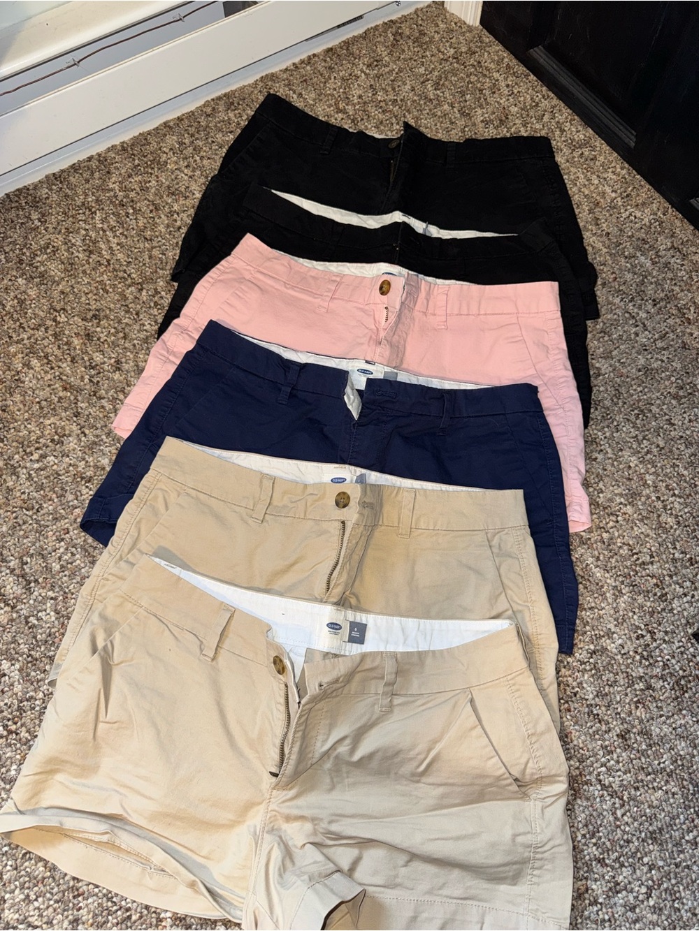 Bundle of Women's Chino Shorts - Black, Pink, Navy, Khaki